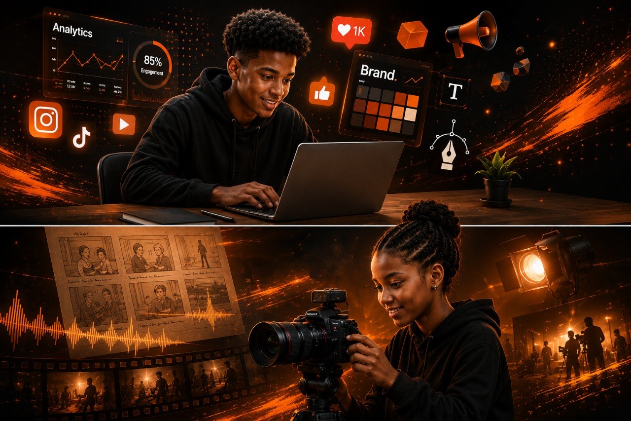 Dual-Track Curriculum - Graphic Design & Digital Marketing AND Filmmaking & Storytelling